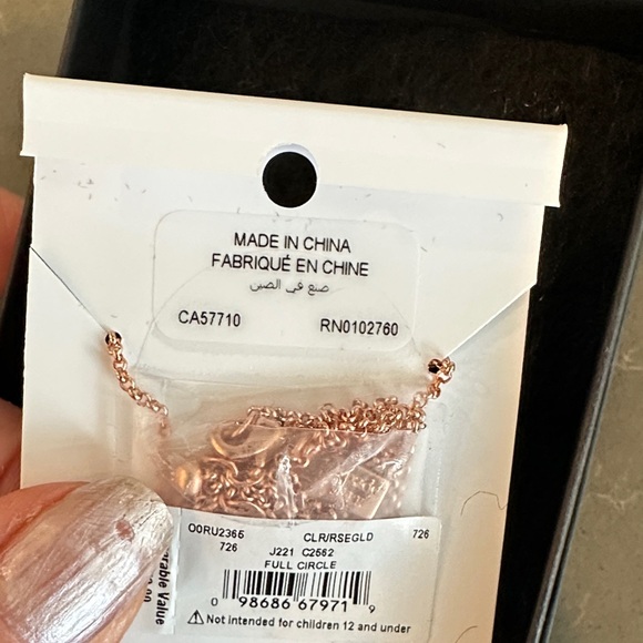 Kate Spade Circle Pendant Necklace in Rose Gold with Cubic Zirconia - Picture 4 of 4